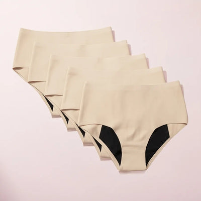 Active Defence Leakproof Underwear 5-Pack in seamless beige design