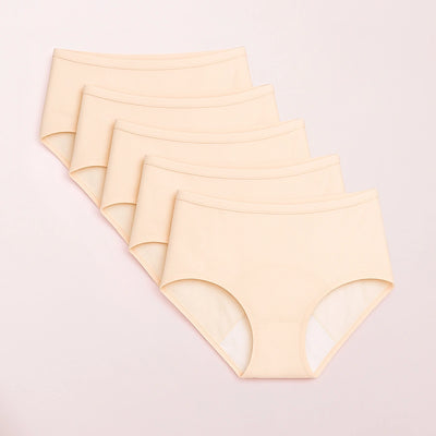 Full Coverage Leakproof Underwear 5-Pack in beige