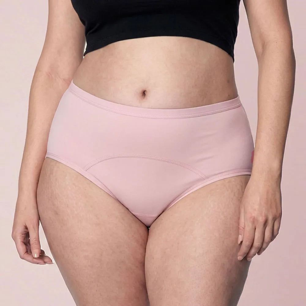 Woman modeling pink Extra Comfort Leakproof Underwear