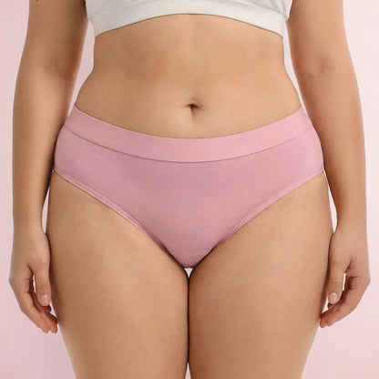 Woman wearing pink Bliss Fit Leakproof Underwear front view