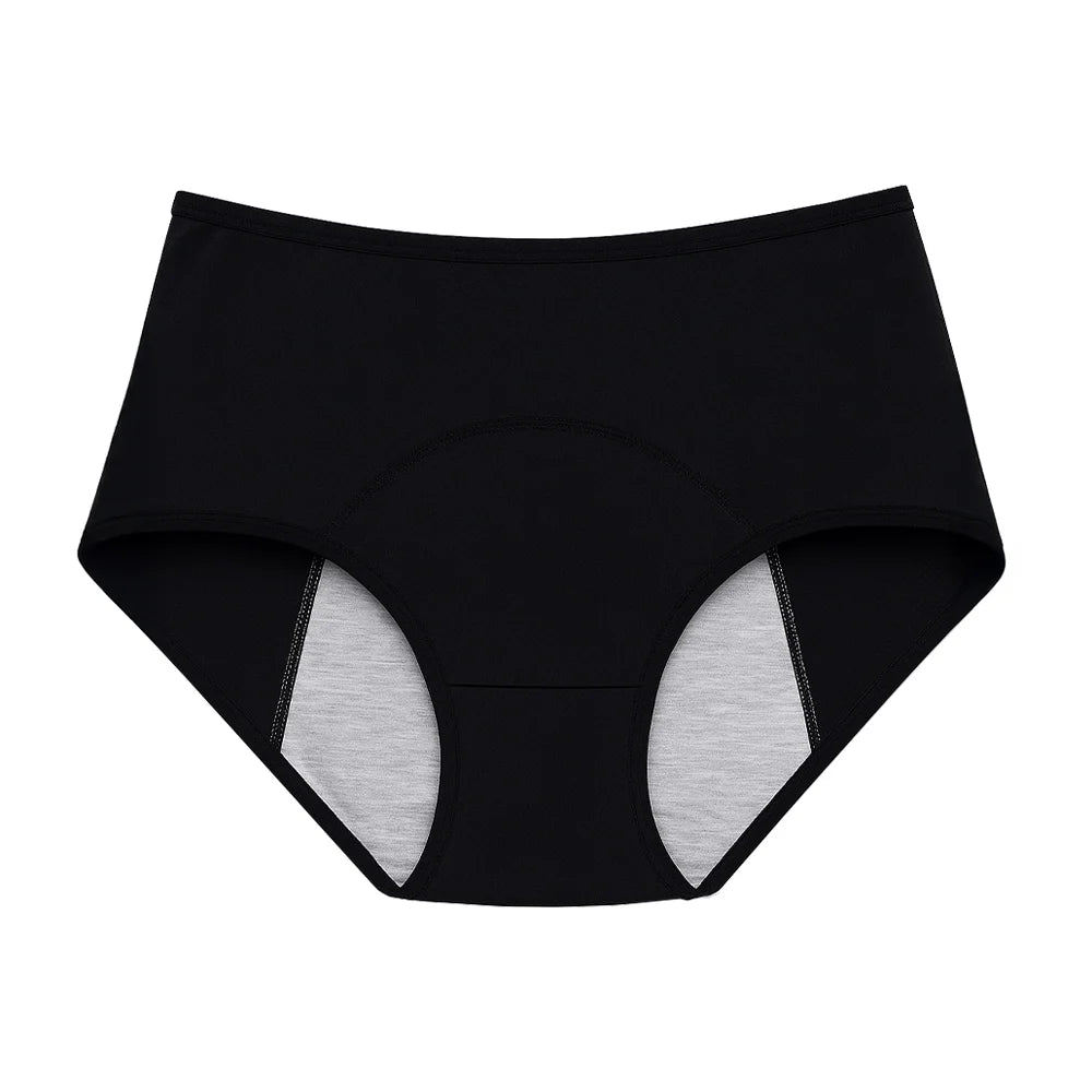 Black Pure Ease Leakproof Underwear with discreet absorbent protection